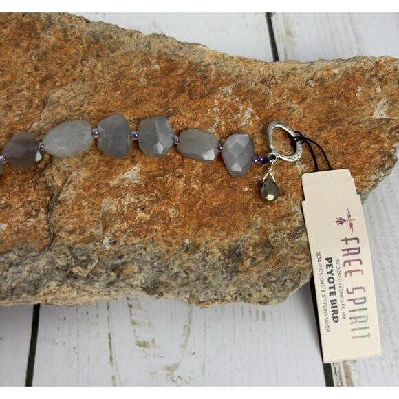 Peyote Bird Smokey Quartz Sterling Toggle Bracelet J015 - Picture 3 of 5